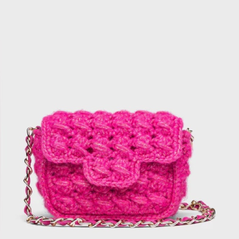 BNWOT !! Caterina Bertini :: Pink Mini Woven Shoulder Bag
